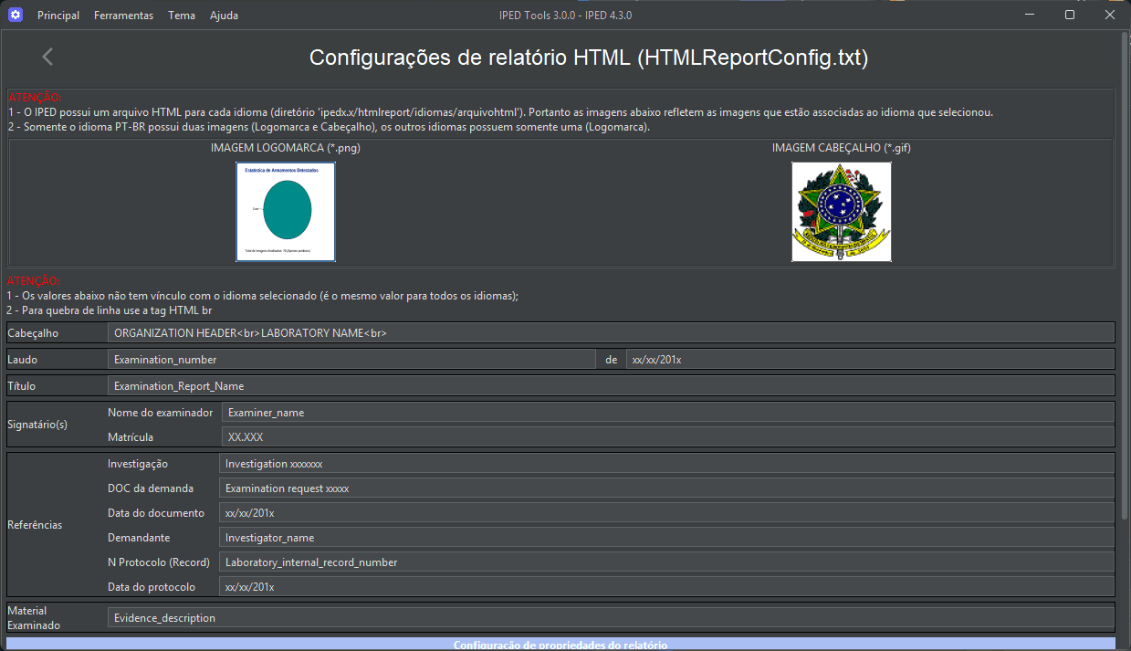 Editor de Relatório HTML